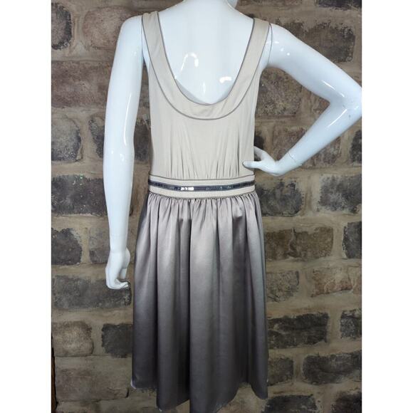 FLAWED‎ Vivienne Tam Dress Woman's Size Large Gray Silver Sequin Sleeveless Silk - Picture 8 of 16